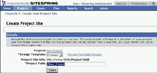  Create Project Site